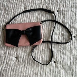 Kate spade pink black small crossbody bag